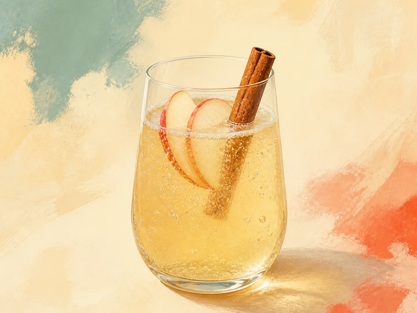 A finished serving of apple cinnamon water kefir