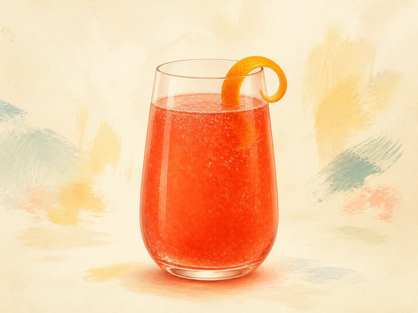 A finished serving of hibiscus orange water kefir