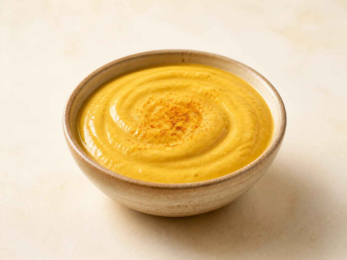 A finished serving of kefir curry mango dip