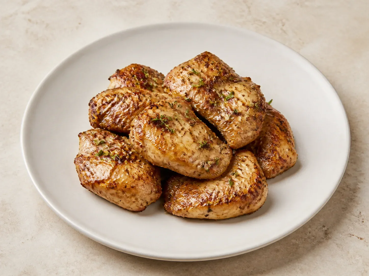 A finished serving of kefir herb chicken marinade