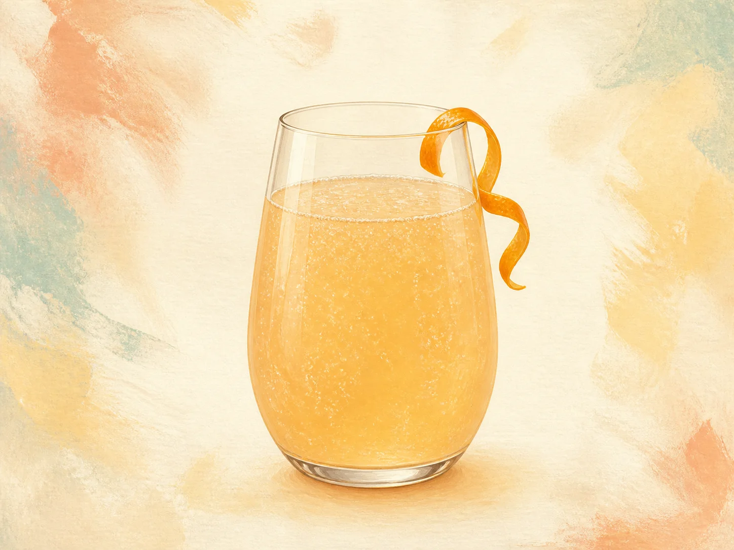 A finished serving of orange vanilla water kefir