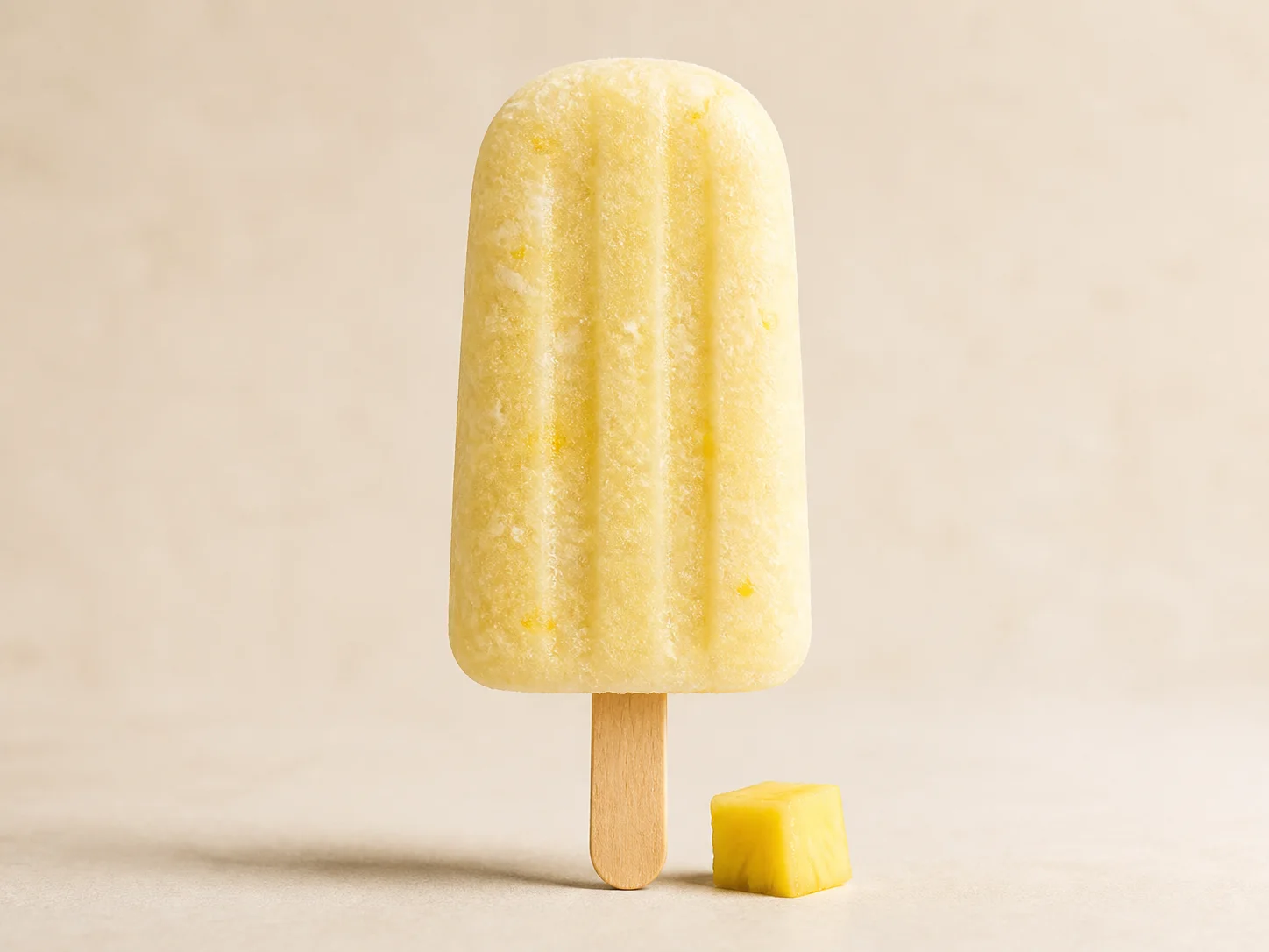 A finished serving of pineapple coconut kefir ice pops